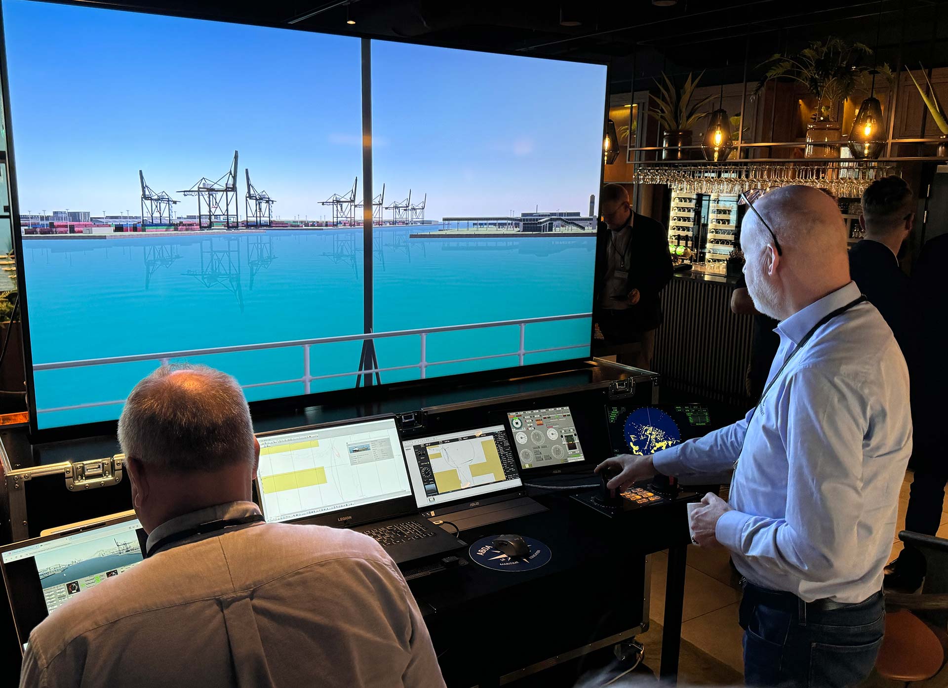 Demonstration of Aboa Mare's portable simulator (Photo: Kibsgaard-Petersen, Gro | The Norwegian Coastal Administration).